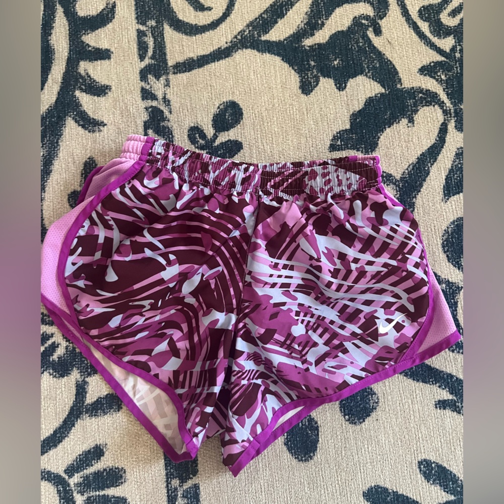 Kids Nike Pink and Purple Dri-FIT Athletic Shorts